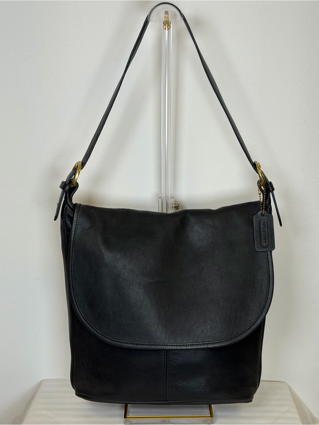 Coach | Vintage 90âs âWhitneyâ Classic Flap Bag Midnight Navy Brass Hardware